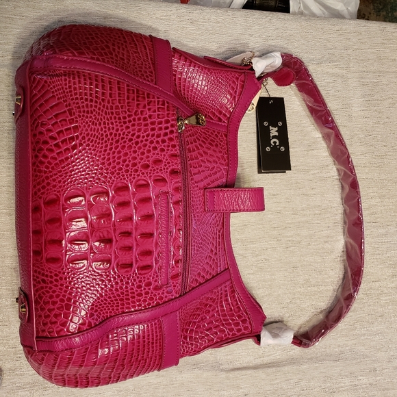 M.C. Pink Leather Handbag - Picture 7 of 9
